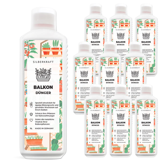Concime per balconi - Concime liquido minerale NPK con azoto - Concime per piante in vaso - Concimazione piante da balcone - Concime a lungo termine - Silberkraft