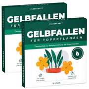 Trappola gialla pannelli gialli adesivi gialli 12 pezzi contro moscerini della frutta, moscerini dei funghi e molto altro.