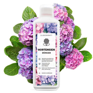 Hortensien Dünger - Mineralischer NPK Flüssigdünger mit Stickstoff - Dünger für Hortensien - Hydrangea macrophylla Dünger - Silberkraft