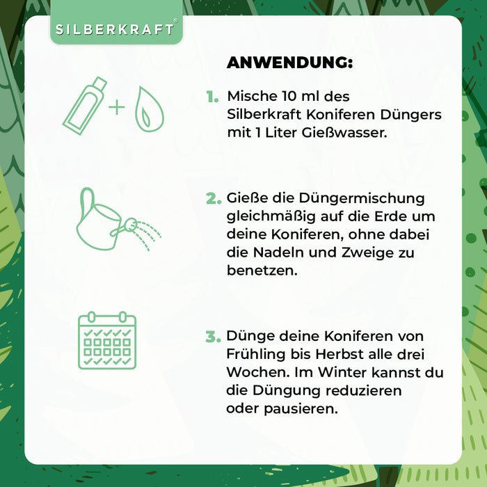 Concime per conifere - Concime liquido minerale NPK con azoto - Concime per conifere - Concimazione Thuja