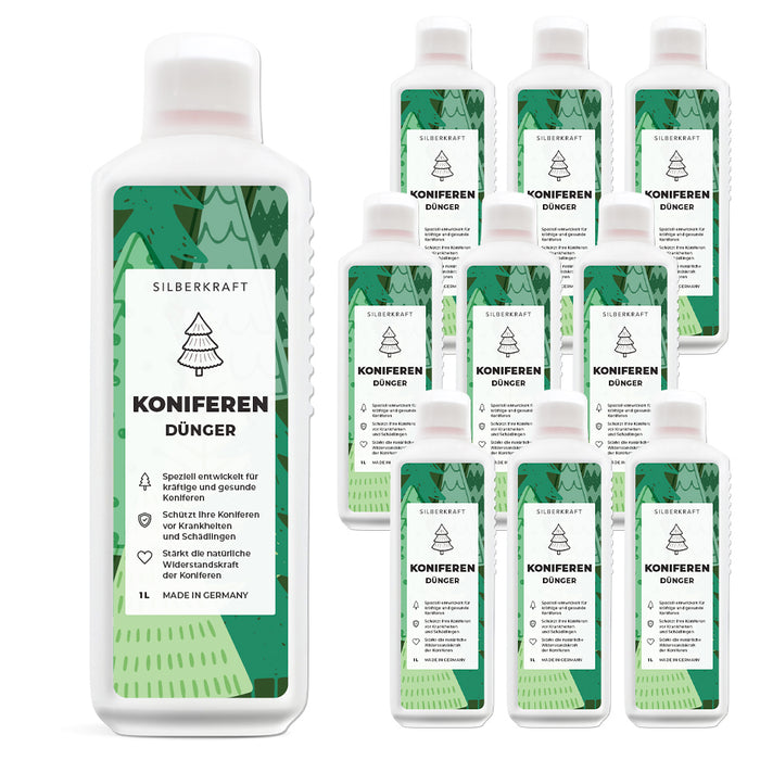 Concime per conifere - Concime liquido minerale NPK con azoto - Concime per conifere - Concimazione Thuja - Silberkraft