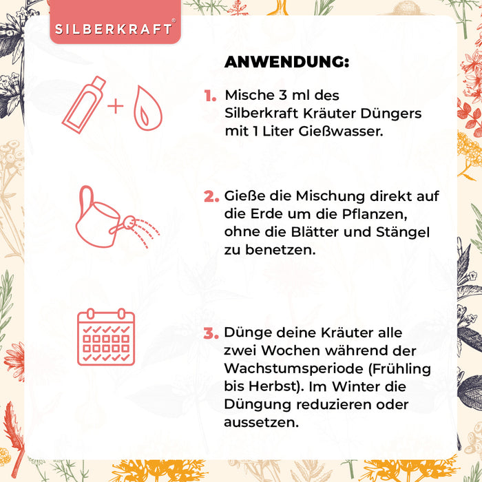 Fertilizzante per erbe aromatiche - Fertilizzante liquido minerale NPK con azoto - Fertilizzante per erbe aromatiche come basilico, rosmarino, prezzemolo, erba cipollina, menta, salvia, timo e levistico