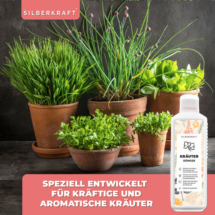 Fertilizzante per erbe aromatiche - Fertilizzante liquido minerale NPK con azoto - Fertilizzante per erbe aromatiche come basilico, rosmarino, prezzemolo, erba cipollina, menta, salvia, timo e levistico