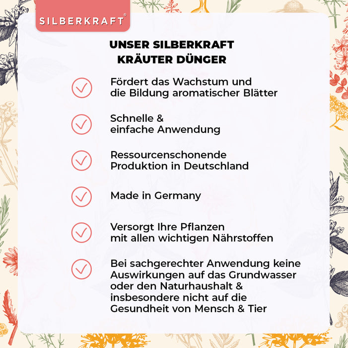 Fertilizzante per erbe aromatiche - Fertilizzante liquido minerale NPK con azoto - Fertilizzante per erbe aromatiche come basilico, rosmarino, prezzemolo, erba cipollina, menta, salvia, timo e levistico