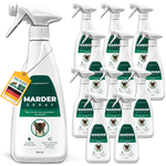 Silberkraft spray per martore da 500 ml in un pratico set da 12 - protezione efficace contro le infestazioni di martore nei veicoli e negli edifici. Effetto duraturo