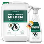 Tanica da 2 litri + flacone da 500 ml di spray per conigli/acari Silberkraft (2500 ml) per repellente contro gli acari nei conigli e piccoli animali. Design della bottiglia bianca con etichetta verde, delicato profumo di limone ed effetti immediati e duraturi. Una bottiglia con un'etichetta che indica "Made in Germany" e un efficace controllo degli acari.
