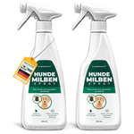 Spray antiacaro per cani Silberkraft - 2 flaconi spray da 500 ml per repellente contro gli acari per cani, con profumo di limone ed effetto di lunga durata. Made in Germany, bottiglia in plastica riciclata.