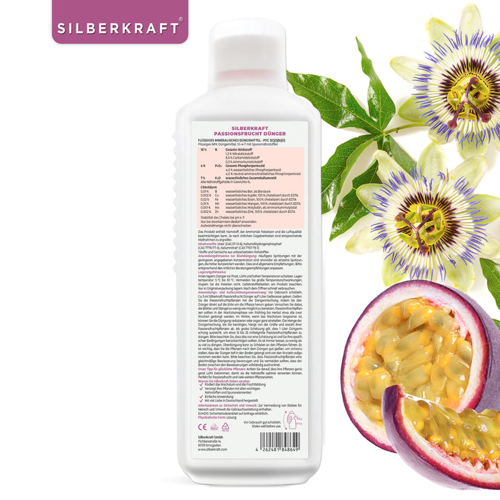 Fertilizzante per frutto della passione - Fertilizzante liquido minerale NPK con azoto - Fertilizzante per piante di frutto della passione - Fertilizzante per maracuja - Fertilizzante per fiori della passione - Fertilizzante per piante esotiche