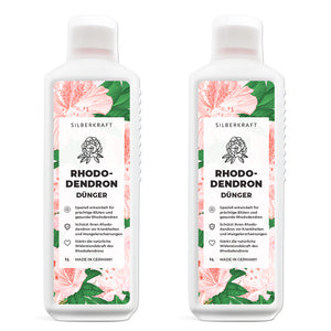 Rhododendron Dünger - Mineralischer NPK Flüssigdünger mit Stickstoff - Dünger für Rhododendren - Azaleen Dünger - Kamelien Dünger - Silberkraft