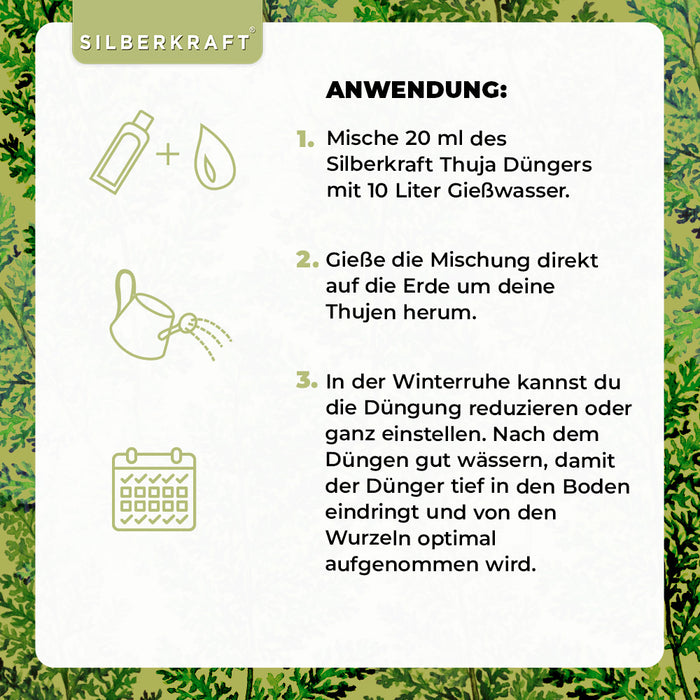 Concime per Thuja - Concime liquido minerale NPK con azoto - Concime per siepi di Thuja - Concime per conifere