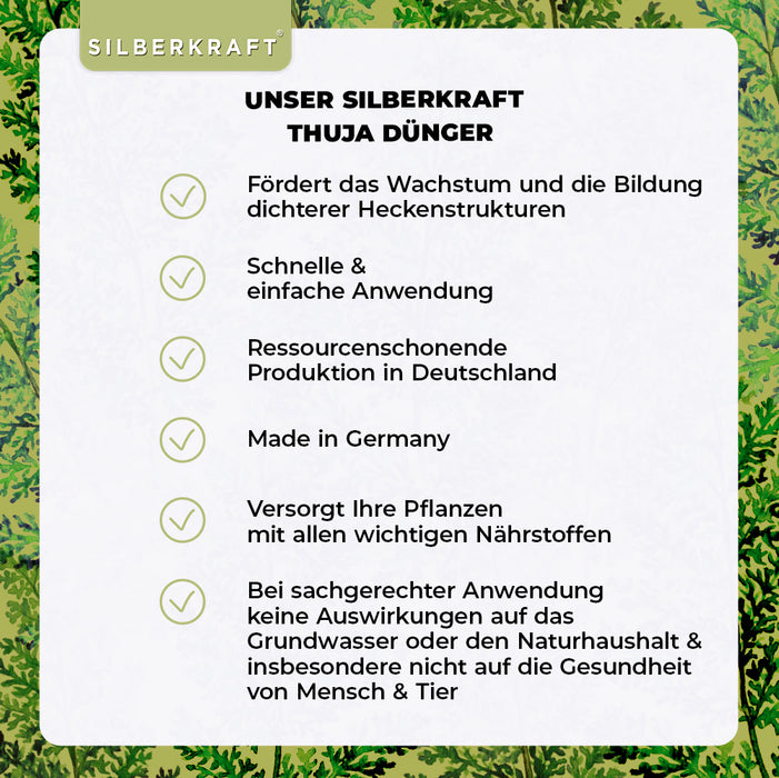 Concime per Thuja - Concime liquido minerale NPK con azoto - Concime per siepi di Thuja - Concime per conifere