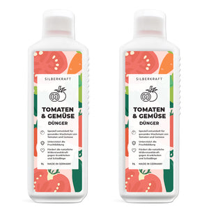 Tomatendünger - Mineralischer NPK Flüssigdünger mit Stickstoff - Dünger für Tomaten - Gemüsedünger - Silberkraft