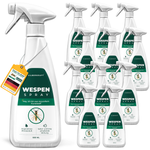 Confezione da dodici spray per vespe Silberkraft da 500 ml - protezione efficace contro le vespe, confezione in plastica riciclata, gradevole profumo di limone.