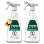 Confezione doppia di spray per vespe Silberkraft da 500 ml - protezione efficace contro le vespe, confezione in plastica riciclata, gradevole profumo di limone.