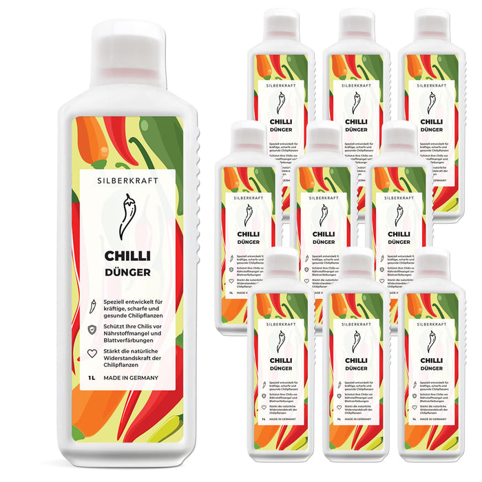 Chili Dünger - Mineralischer NPK Flüssigdünger mit Stickstoff - Dünger für Chilipflanzen - Peperoncini Dünger - Paprika Dünger - Silberkraft