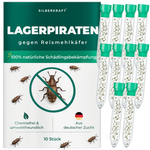 Silberkraft lager pirates contro gli scarabei della farina di riso, insetti benefici naturali per la lotta senza sostanze chimiche sugli scarabei della farina in casa, da allevamento tedesco, 10x 30 lager pirates per tubo