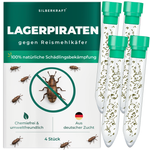Silberkraft lager pirates contro gli scarabei della farina di riso, insetti benefici naturali per la lotta senza sostanze chimiche agli scarabei della farina in casa, da allevamento tedesco, 4x 30 lager pirates per tubo