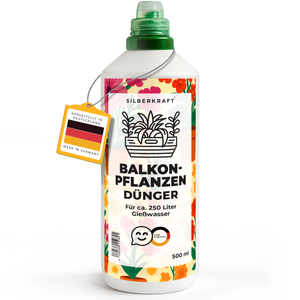 Balkonpflanzendünger – Mineralischer NPK Flüssigdünger mit Stickstoff – Dünger für Balkonpflanzen – Blumenkasten- & Kübelpflanzen-Dünger - Silberkraft