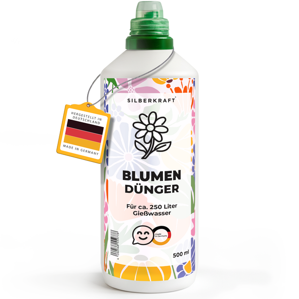 Concime per fiori - Concime liquido minerale NPK con azoto - Concime per piante da fiore e fiori da giardino - Concime universale per piante da fiore - Silberkraft