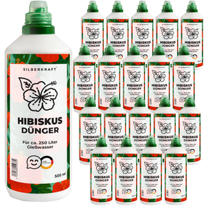Hibiskusdünger – Mineralischer NPK Flüssigdünger mit Stickstoff – Dünger für Hibiskus – Gartenhibiskus- & Zimmerhibiskus-Dünger - Silberkraft