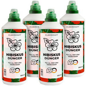 Hibiskusdünger – Mineralischer NPK Flüssigdünger mit Stickstoff – Dünger für Hibiskus – Gartenhibiskus- & Zimmerhibiskus-Dünger - Silberkraft