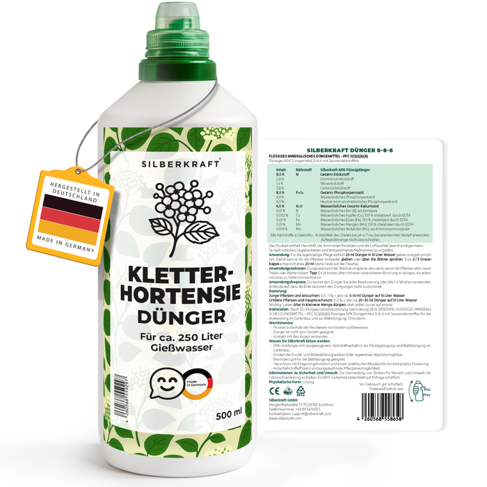 Fertilizzante per ortensie rampicanti – Fertilizzante liquido minerale NPK con azoto – Fertilizzante per ortensie rampicanti – Fertilizzante per piante da giardino