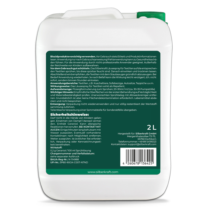 Spray per pidocchi per tessuti e pidocchi previene lo spruzzo