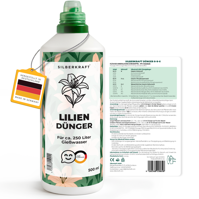 Fertilizzante per gigli – Fertilizzante liquido minerale NPK con azoto – Fertilizzante per gigli – Fertilizzante perenne da giardino