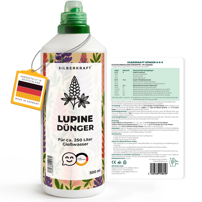 Fertilizzante per lupini – Fertilizzante liquido minerale NPK con azoto – Fertilizzante per lupini – Fertilizzante per piante perenni fiorite