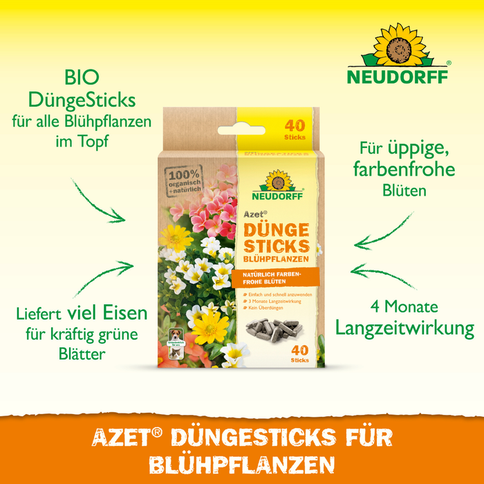 Bastoncini fertilizzanti Neudorff Azet per piante da fiore - Silberkraft