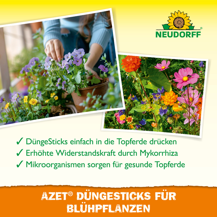 Bastoncini fertilizzanti Neudorff Azet per piante da fiore - Silberkraft