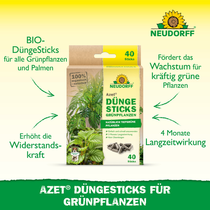 Bastoncini fertilizzanti Neudorff Azet per piante verdi - Silberkraft
