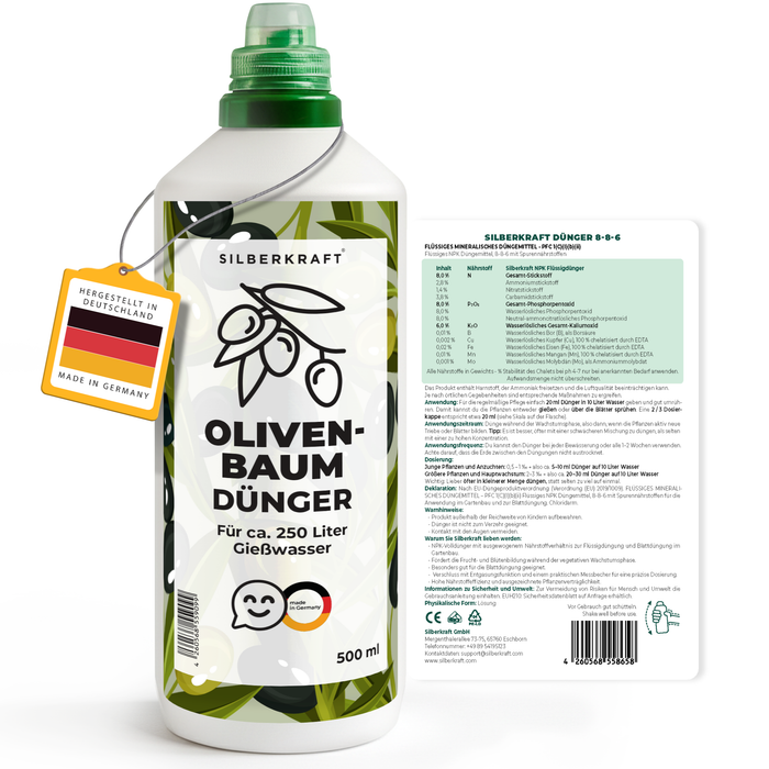 Concime per olivo – Concime liquido minerale NPK con azoto – Concime per olivo – Concime per piante mediterranee in contenitore