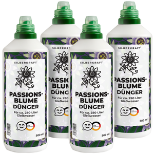 Passionsblumendünger – Mineralischer NPK Flüssigdünger mit Stickstoff – Dünger für Passionsblumen (Passiflora) – Kletterpflanzen-Dünger - Silberkraft