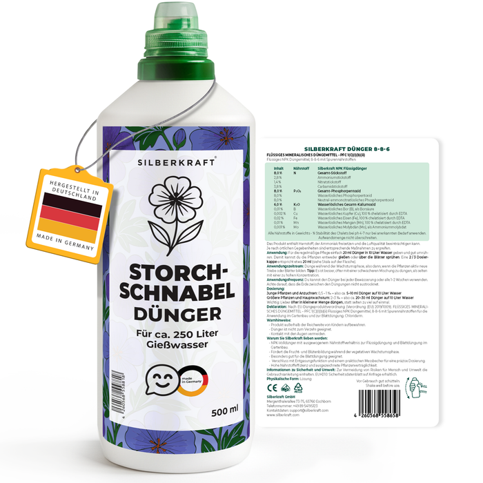 Fertilizzante per geranio – Fertilizzante liquido minerale NPK con azoto – Fertilizzante per gerani (Geranio) – Fertilizzante perenne