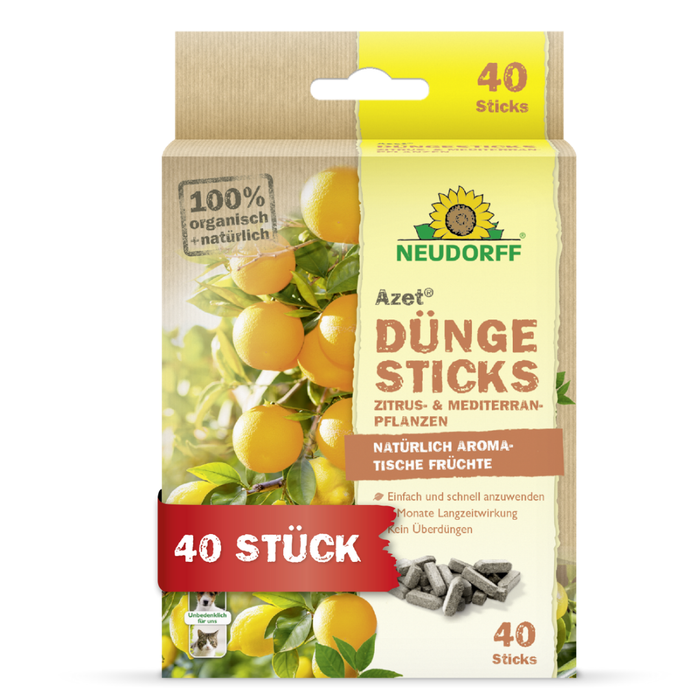 Bastoncini fertilizzanti Neudorff Azet per agrumi e piante mediterranee