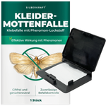 Silberkraft Kleidermottenfalle 1 Stück – Klebefalle mit Pheromon-Lockstoff gegen Kleidermotten