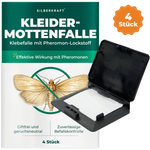 Silberkraft Kleidermottenfalle 4 Stück – Klebefallen mit Pheromon-Lockstoff