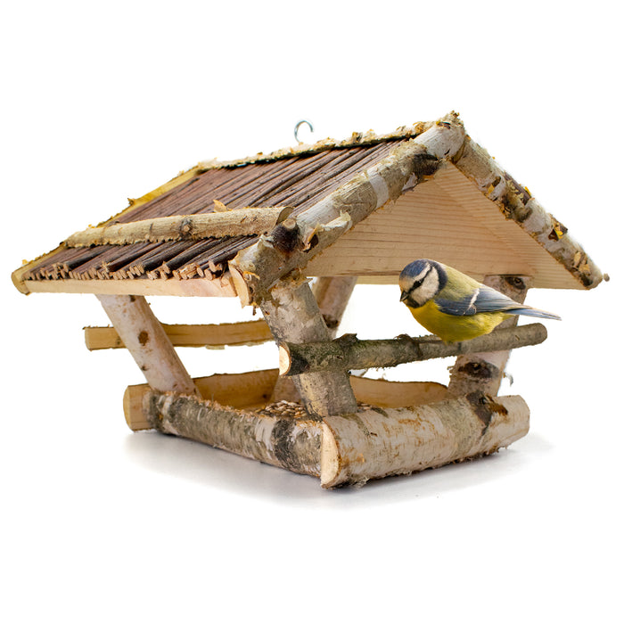 Casetta per uccelli con tetto in vimini da appendere