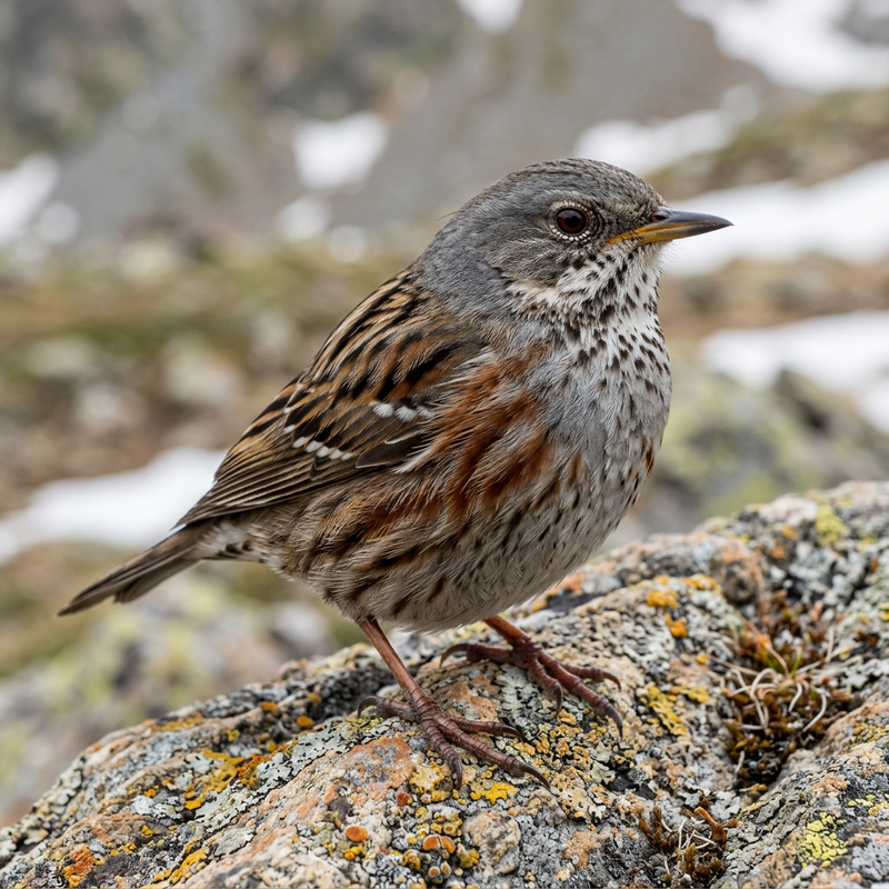 Alpenbraunelle (Prunella collaris), illustrazione IA