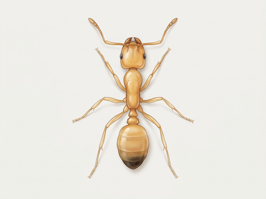 Formica del faraone (Monomorium pharaonis), operaia vista dall’alto