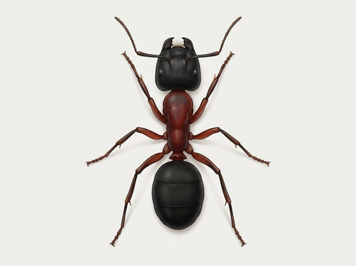 Formica carpentiera (Camponotus), operaia vista dall’alto