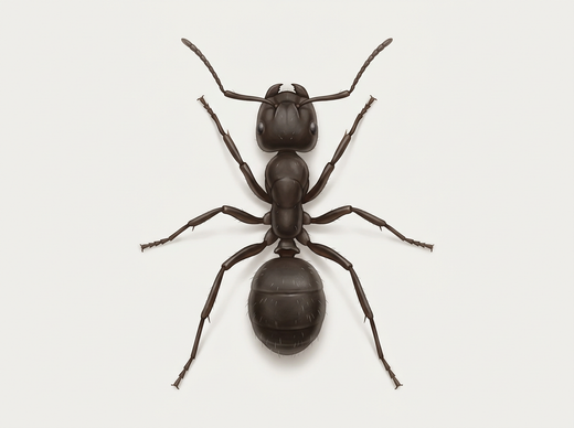 Formica nera dei giardini (Lasius niger), operaia vista dall’alto