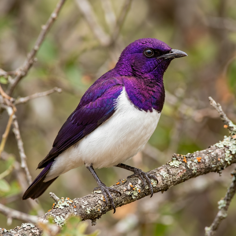 Amethyststar (Cinnyricinclus leucogaster), illustrazione IA
