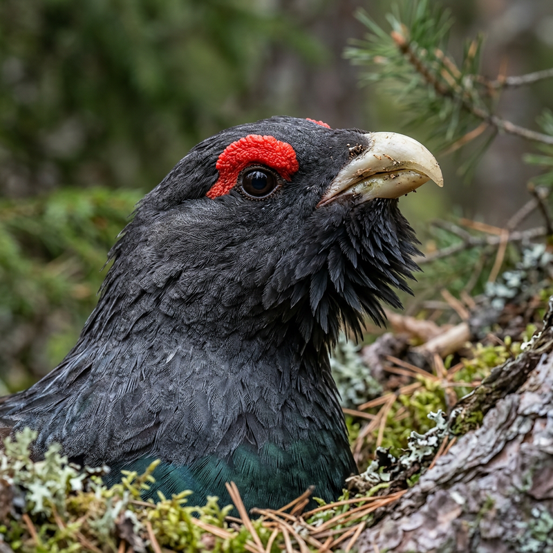 Auerhuhn (Tetrao urogallus), illustrazione IA