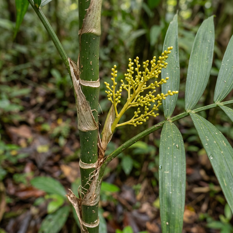 Bergpalme (Gattung Chamaedorea) (Chamaedorea), illustrazione IA