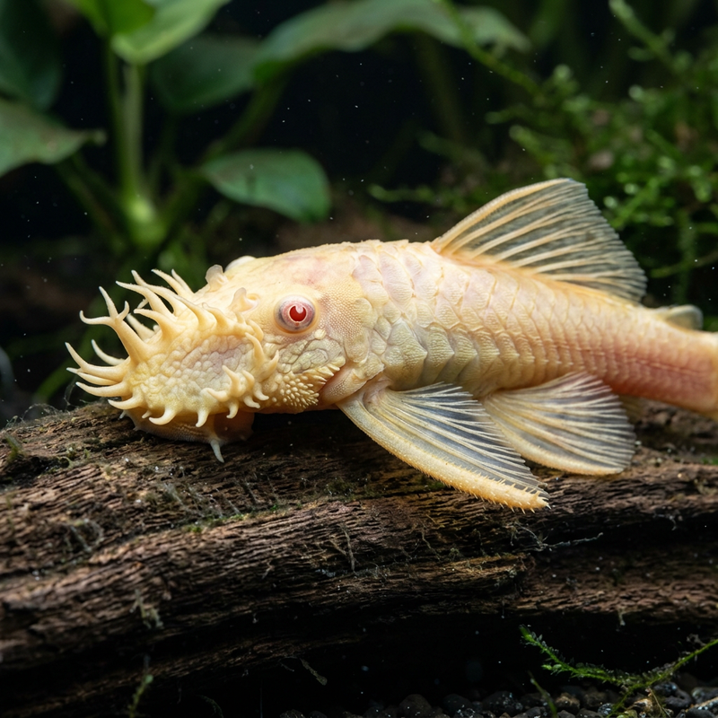 Pesce gatto con antenna blu (forma riproduttiva albina)