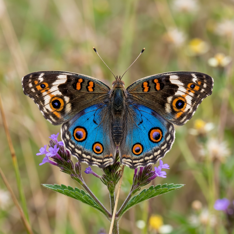 Farfalla blu della viola del pensiero