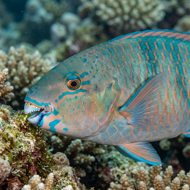 Pesce pappagallo dalla fascia blu