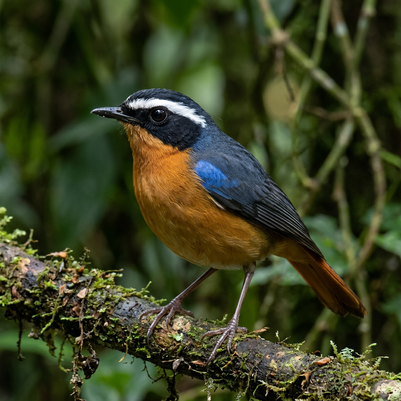 Blauschulter-Heckensänger (Cossypha cyanocampter), illustrazione IA